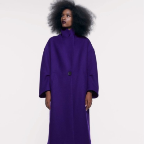 Zara Wool Blend Overcoat Sz. Large - Picture 2 of 3